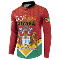 Personalized Guyana 55th Republic Anniversary Button Sweatshirt Flag Style