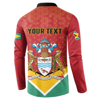 Personalized Guyana 55th Republic Anniversary Button Sweatshirt Flag Style