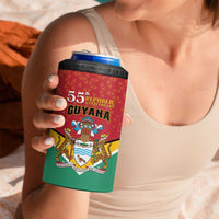 Personalized Guyana 55th Republic Anniversary 4 in 1 Can Cooler Tumbler Flag Style