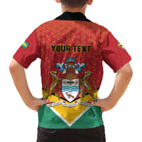 Personalized Guyana 55th Republic Anniversary Family Matching Long Sleeve Bodycon Dress and Hawaiian Shirt Flag Style