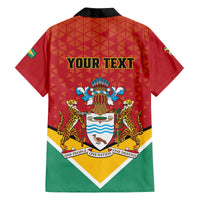 Personalized Guyana 55th Republic Anniversary Family Matching Off The Shoulder Long Sleeve Dress and Hawaiian Shirt Flag Style