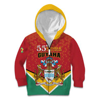 Personalized Guyana 55th Republic Anniversary Kid Hoodie Flag Style