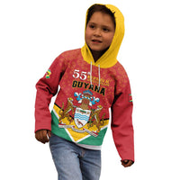 Personalized Guyana 55th Republic Anniversary Kid Hoodie Flag Style