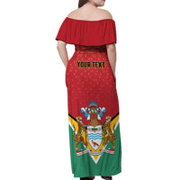 Personalized Guyana 55th Republic Anniversary Off Shoulder Maxi Dress Flag Style