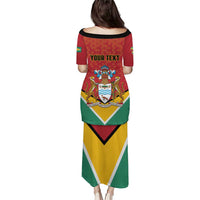 Personalized Guyana 55th Republic Anniversary Puletasi Flag Style