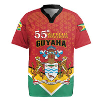 Personalized Guyana 55th Republic Anniversary Rugby Jersey Flag Style - Wonder Print Shop