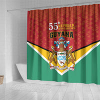 Guyana 55th Republic Anniversary Shower Curtain Flag Style - Wonder Print Shop
