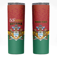 Personalized Guyana 55th Republic Anniversary Skinny Tumbler Flag Style - Wonder Print Shop