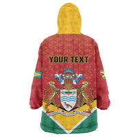 Personalized Guyana 55th Republic Anniversary Wearable Blanket Hoodie Flag Style - Wonder Print Shop