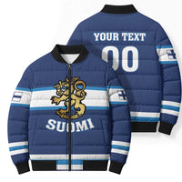 Custom Hockey 2026 Finland Bomber Puffer Jacket Finnish Leijonat Champions - Wonder Print Shop