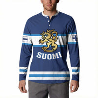 Custom Hockey 2026 Finland Button Sweatshirt Finnish Leijonat Champions - Wonder Print Shop