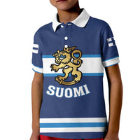 Custom Hockey 2026 Finland Kid Polo Shirt Finnish Leijonat Champions - Wonder Print Shop