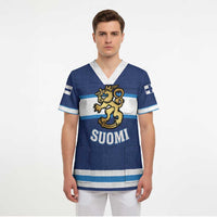 Custom Hockey 2026 Finland Scrub Top Finnish Leijonat Champions - Wonder Print Shop