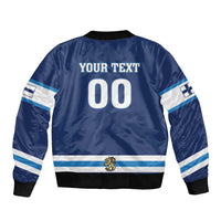 Custom Hockey 2026 Finland Sleeve Zip Bomber Jacket Finnish Leijonat Champions - Wonder Print Shop
