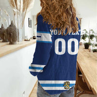 Custom Hockey 2026 Finland Women Casual Shirt Finnish Leijonat Champions - Wonder Print Shop