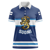 Custom Hockey 2026 Finland Women Polo Shirt Finnish Leijonat Champions - Wonder Print Shop