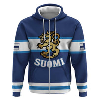 Custom Hockey 2026 Finland Zip Hoodie Finnish Leijonat Champions - Wonder Print Shop