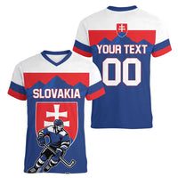 Custom Hockey 2026 Slovakia Women V-Neck T-Shirt Nasi Chlapci Go Champions - Wonder Print Shop