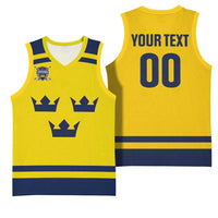 Custom Hockey 2026 Sweden Basketball Jersey Tre Kronor Go Champions - Wonder Print Shop