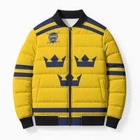 Custom Hockey 2026 Sweden Bomber Puffer Jacket Tre Kronor Go Champions - Wonder Print Shop