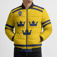 Custom Hockey 2026 Sweden Bomber Puffer Jacket Tre Kronor Go Champions - Wonder Print Shop
