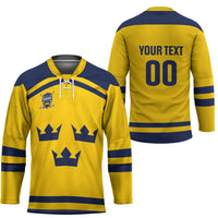 Custom Hockey 2026 Sweden Hockey Jersey Tre Kronor Go Champions - Wonder Print Shop