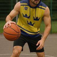 Custom Hockey 2026 Sweden Sleeveless Hoodie Tre Kronor Go Champions - Wonder Print Shop