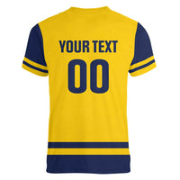 Custom Hockey 2026 Sweden Women V-Neck T-Shirt Tre Kronor Go Champions - Wonder Print Shop