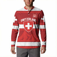 Custom Hockey 2026 Switzerland Button Sweatshirt Go Champions La Nati - Wonder Print Shop