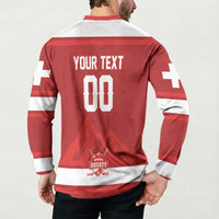 Custom Hockey 2026 Switzerland Button Sweatshirt Go Champions La Nati - Wonder Print Shop