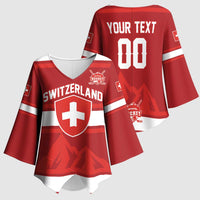Custom Hockey 2026 Switzerland Kimono Sleeve Blouse Go Champions La Nati - Wonder Print Shop