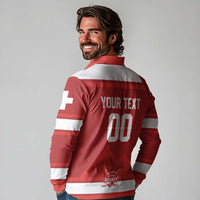 Custom Hockey 2026 Switzerland Long Sleeve Polo Shirt Go Champions La Nati - Wonder Print Shop