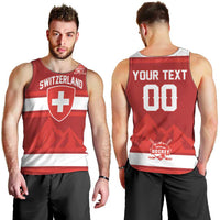 Custom Hockey 2026 Switzerland Men Tank Top Go Champions La Nati - Wonder Print Shop