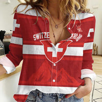 Custom Hockey 2026 Switzerland Women Casual Shirt Go Champions La Nati - Wonder Print Shop
