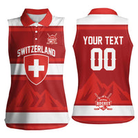 Custom Hockey 2026 Switzerland Women Sleeveless Polo Shirt Go Champions La Nati - Wonder Print Shop