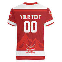 Custom Hockey 2026 Switzerland Women V-Neck T-Shirt Go Champions La Nati - Wonder Print Shop