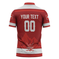 Custom Hockey 2026 Switzerland Zipper Polo Shirt Go Champions La Nati - Wonder Print Shop
