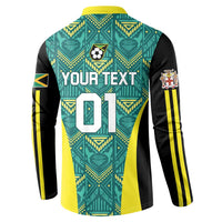 Custom Jamaica Football Button Sweatshirt We Believe Reggae Boyz