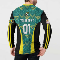 Custom Jamaica Football Button Sweatshirt We Believe Reggae Boyz