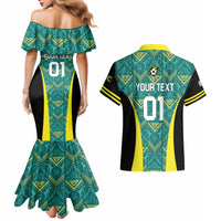 Custom Jamaica Football Couples Matching Mermaid Dress and Hawaiian Shirt We Believe Reggae Boyz