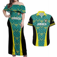 Custom Jamaica Football Couples Matching Off Shoulder Maxi Dress and Hawaiian Shirt We Believe Reggae Boyz