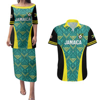 Custom Jamaica Football Couples Matching Puletasi and Hawaiian Shirt We Believe Reggae Boyz