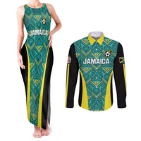 Custom Jamaica Football Couples Matching Tank Maxi Dress and Long Sleeve Button Shirt We Believe Reggae Boyz