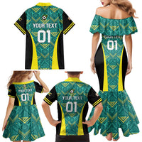 Custom Jamaica Football Family Matching Mermaid Dress and Hawaiian Shirt We Believe Reggae Boyz