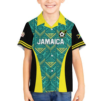 Custom Jamaica Football Family Matching Off Shoulder Maxi Dress and Hawaiian Shirt We Believe Reggae Boyz