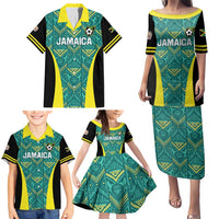 Custom Jamaica Football Family Matching Puletasi and Hawaiian Shirt We Believe Reggae Boyz
