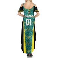 Custom Jamaica Football Family Matching Summer Maxi Dress and Hawaiian Shirt We Believe Reggae Boyz