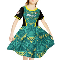 Custom Jamaica Football Kid Short Sleeve Dress We Believe Reggae Boyz
