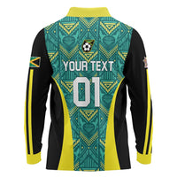 Custom Jamaica Football Long Sleeve Polo Shirt We Believe Reggae Boyz