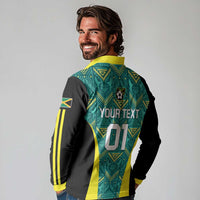 Custom Jamaica Football Long Sleeve Polo Shirt We Believe Reggae Boyz
